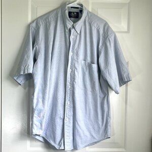 Sero Vintage Men's Short Sleeve Blue Button-Down Grandpa Oxford Size Large